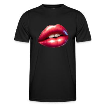 Lèvres Sexy Rose - T-shirt sport Homme - noir - Devant - AI Model Male 178 dark (178cm)