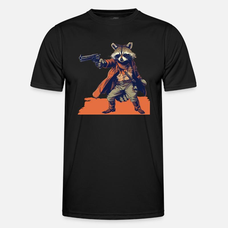 Waschbär - Männer Funktions-T-Shirt - Schwarz