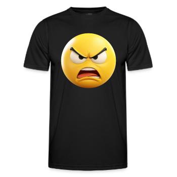 Wütend Emoticon Emotion - Männer Funktions-T-Shirt - Schwarz - Vorne - AI Model Male 178 dark (178cm)