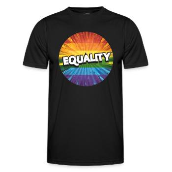 Égalité LGBTQ - T-shirt sport Homme - noir - Devant - AI Model Male 178 dark (178cm)