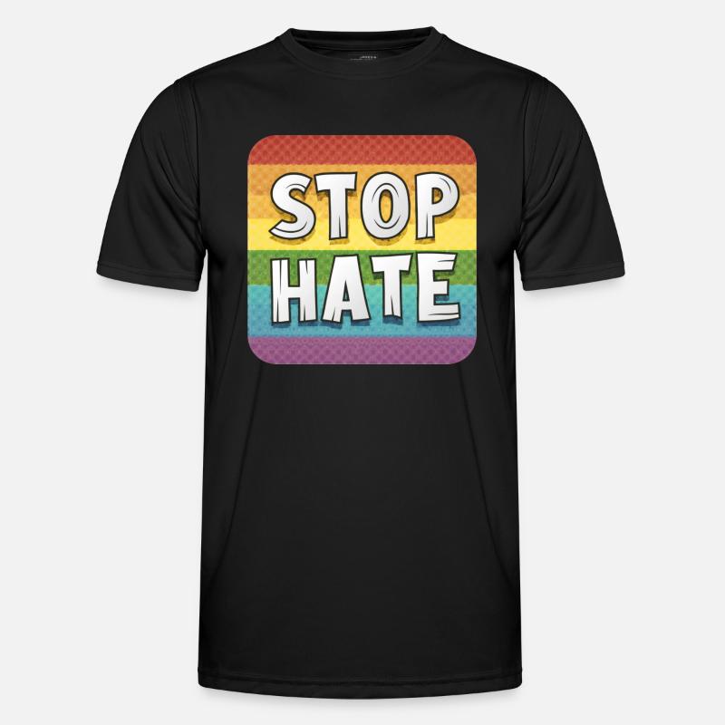 LGBTQ Stop Hate - Men's Functional T-Shirt - black