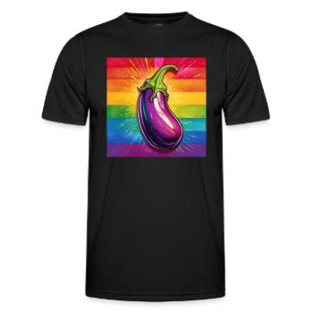 LGBTQ Aubergine - Männer Funktions-T-Shirt - Schwarz - Vorne - AI Model Male 178 dark (178cm)
