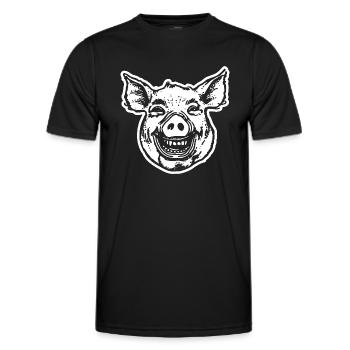 Schwein Schweinchen - Männer Funktions-T-Shirt - Schwarz - Vorne - AI Model Male 178 dark (178cm)