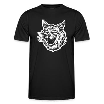 Cat Cats Cat Lady Cat Lover Cat Face - Men's Functional T-Shirt - black - Front - AI Model Male 178 dark (178cm)