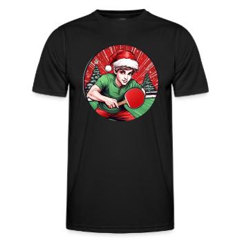 Weihnachtself Ping Pong - Männer Funktions-T-Shirt - Schwarz - Vorne - AI Model Male 178 dark (178cm)