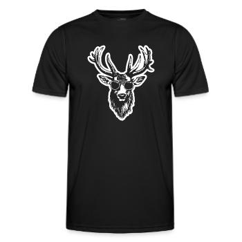 Reh Rehkitz Rehbock - Männer Funktions-T-Shirt - Schwarz - Vorne - AI Model Male 178 dark (178cm)