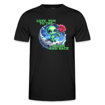 LOVE YOU TO THE MOON AND BACK. - Men's Functional T-Shirt - black - Front - AI Model Male 178 dark (178cm)