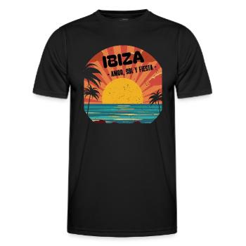 Ibiza amor sol y fiesta - T-shirt sport Homme - noir - Devant - AI Model Male 178 dark (178cm)