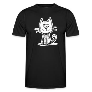 Cat Cats Cat Face - Men's Functional T-Shirt - black - Front - AI Model Male 178 dark (178cm)