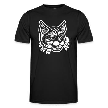 Cat Cats Cat Face - Men's Functional T-Shirt - black - Front - AI Model Male 178 dark (178cm)