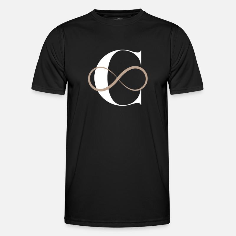 Unendlicher Buchstabe c - Männer Funktions-T-Shirt - Schwarz
