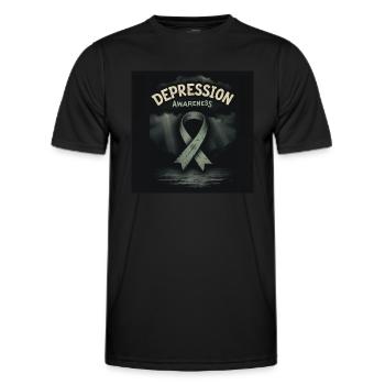 Sensibilisation à la dépression - T-shirt sport Homme - noir - Devant - AI Model Male 178 dark (178cm)