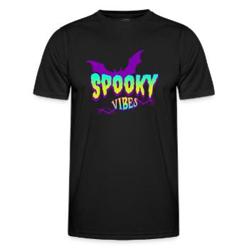 Spooky Vibes - Gruseliges Retro-Halloween Design - Männer Funktions-T-Shirt - Schwarz - Vorne - AI Model Male 178 dark (178cm)