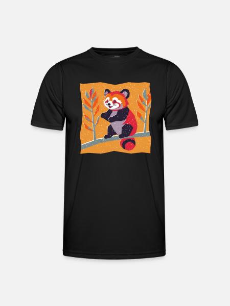 Roter Panda - Männer Funktions-T-Shirt - Schwarz