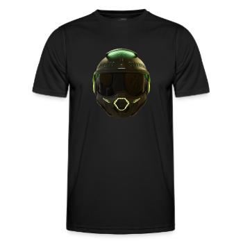 Schlanker futuristischer Helm - Männer Funktions-T-Shirt - Schwarz - Vorne - AI Model Male 178 dark (178cm)
