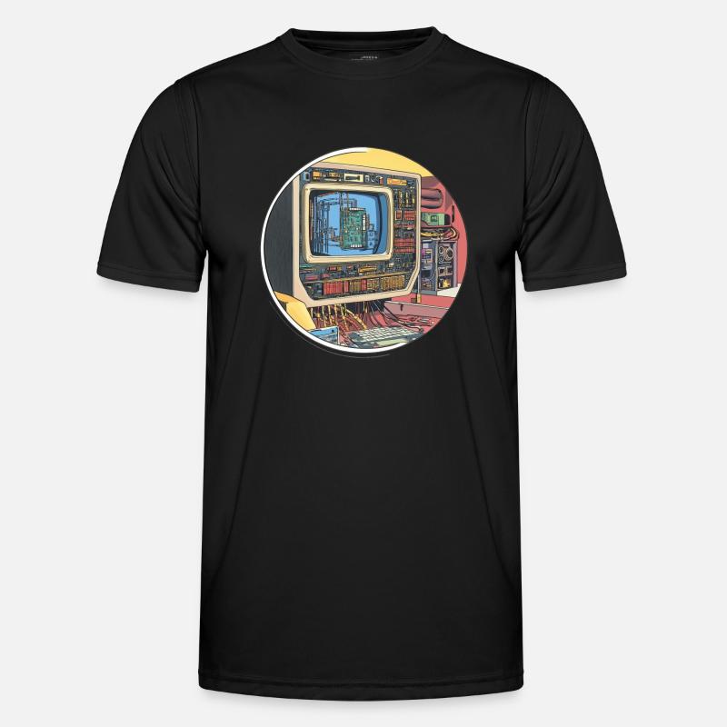 Retro-Tech: Die Anfänge der Computerwelt! - Männer Funktions-T-Shirt - Schwarz