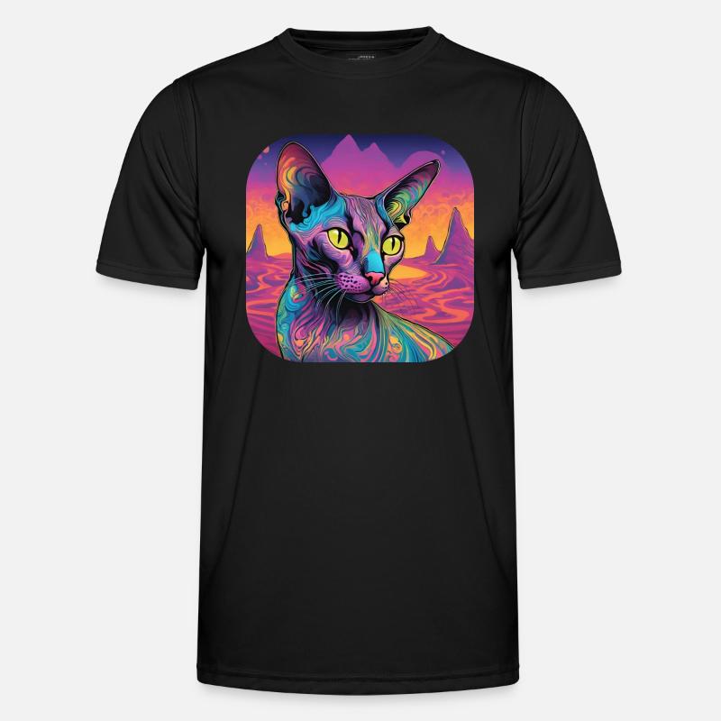 Psychedelic Cat Men's Functional T-Shirt