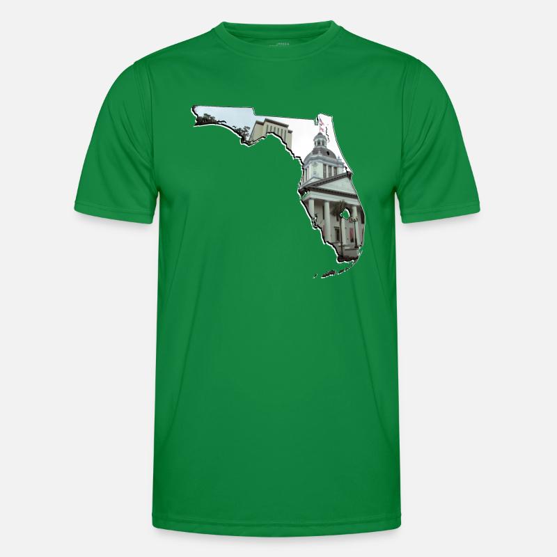 Florida State Capitol in Florida Map Men's Functional T-Shirt