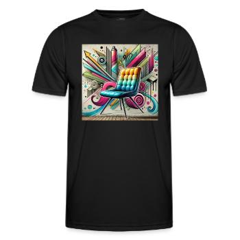 Chaise Graffiti Vendeur de meubles - T-shirt sport Homme - noir - Devant - AI Model Male 178 dark (178cm)