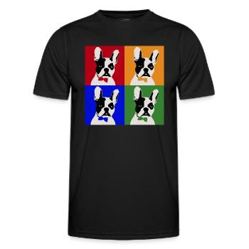 French Bulldog Art Motif - Men's Functional T-Shirt - black - Front - AI Model Male 178 dark (178cm)
