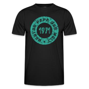 1971 - Männer Funktions-T-Shirt - Schwarz - Vorne - AI Model Male 178 dark (178cm)
