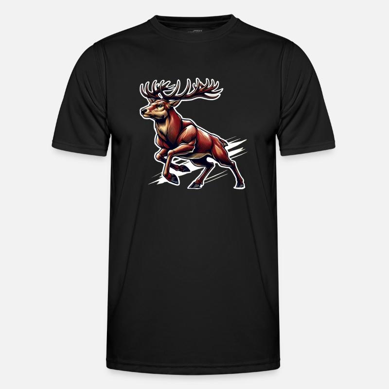 Rotwild Hirsch Jäger Jagd Treibjagd - Männer Funktions-T-Shirt - Schwarz