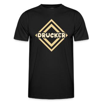 Drucker - Männer Funktions-T-Shirt - Schwarz - Vorne - AI Model Male 178 dark (178cm)