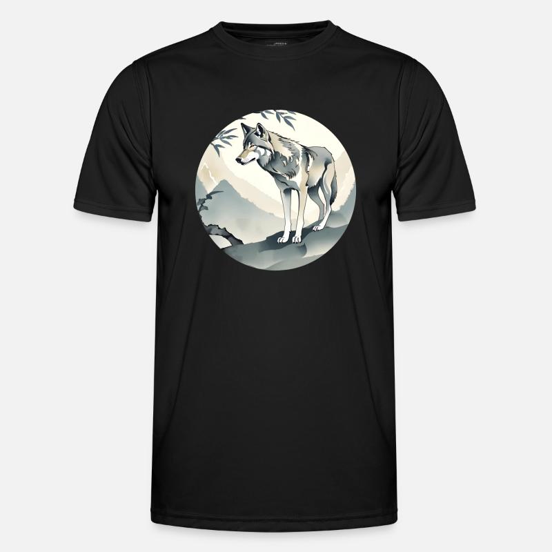 Ein einsamer Wolf - Männer Funktions-T-Shirt - Schwarz
