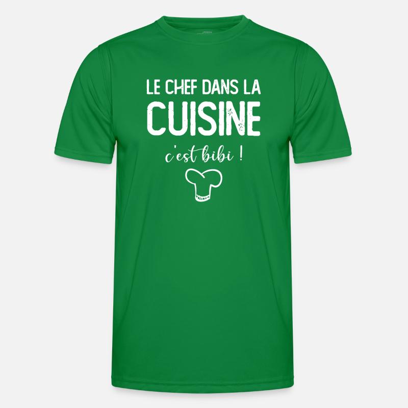 Le chef dans la cuisine c'est bibi ! - Tablier T-shirt sport Homme