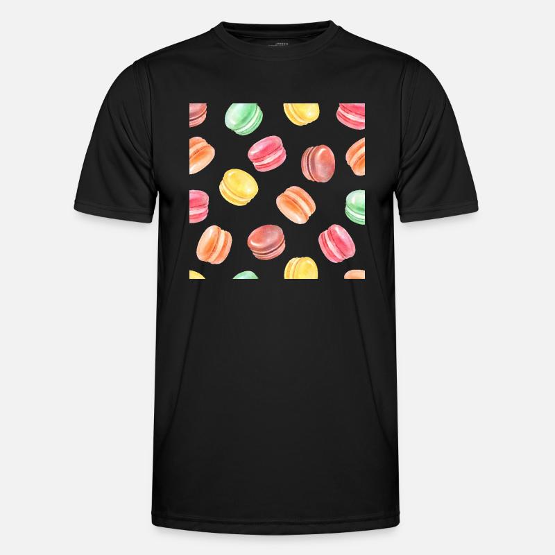 Bunte Macarons Muster - Männer Funktions-T-Shirt - Schwarz