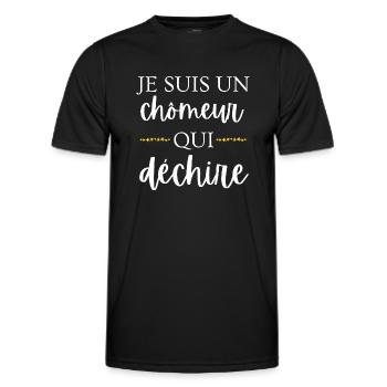 Ich bin ein Arbeitsloser, der rockt - Männer Funktions-T-Shirt - Schwarz - Vorne - AI Model Male 178 dark (178cm)