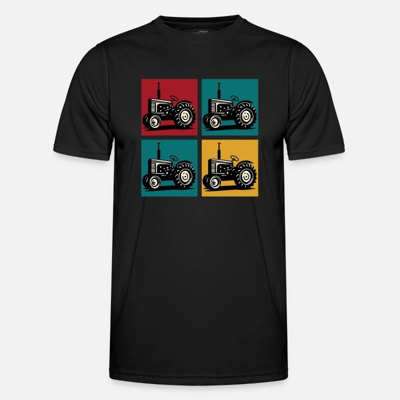 Retro-Oldtimer-Traktor Männer Funktions-T-Shirt