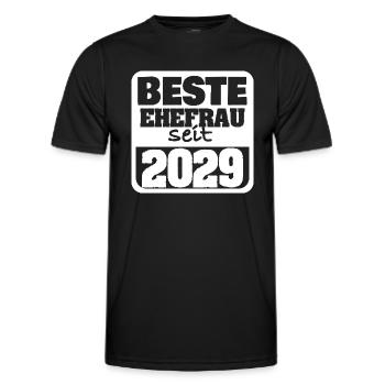 Engaged 2029 - Men's Functional T-Shirt - black - Front - AI Model Male 178 dark (178cm)