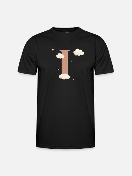 Letter i clouds stars - Men's Functional T-Shirt - black