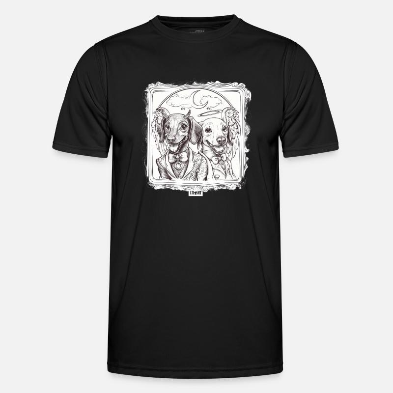 Teufel vs. Engel Dackel - Männer Funktions-T-Shirt - Schwarz