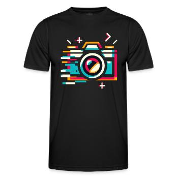 Pixel-Fragmentierungskamera - Vintage Photography A - Männer Funktions-T-Shirt - Schwarz - Vorne - AI Model Male 178 dark (178cm)