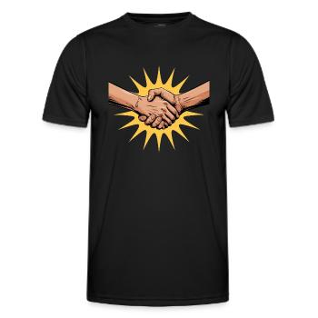 solidarité - T-shirt sport Homme - noir - Devant - AI Model Male 178 dark (178cm)