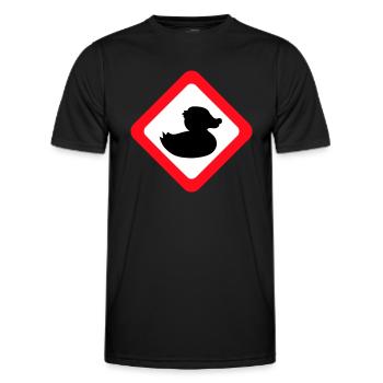 Duck Sign Warning Caution Danger Caution - Men's Functional T-Shirt - black - Front - AI Model Male 178 dark (178cm)