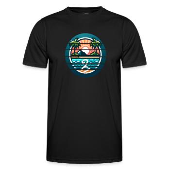 Palm Island coloré Offliner - T-shirt sport Homme - noir - Devant - AI Model Male 178 dark (178cm)