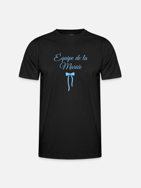 Team The Bride Blue Bow - Men's Functional T-Shirt - black