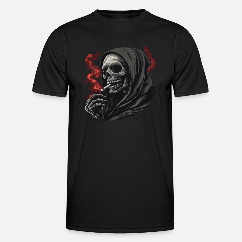Sensenmann mit Zigarette. - Männer Funktions-T-Shirt - Schwarz