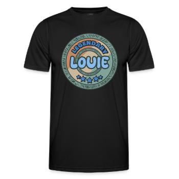 Idée cadeau Louie - T-shirt sport Homme - noir - Devant - AI Model Male 178 dark (178cm)