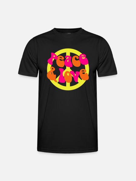 Peace and Love - Men's Functional T-Shirt - black