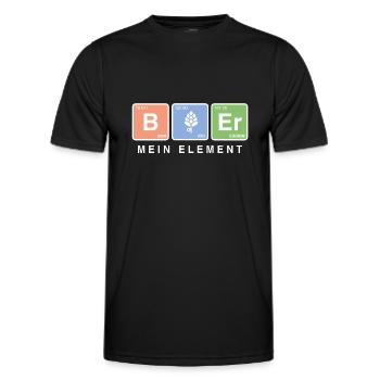 Elementar Bier – Chemie trifft auf Biergenuss - Männer Funktions-T-Shirt - Schwarz - Vorne - AI Model Male 178 dark (178cm)