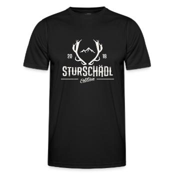Sturschädl Edition: For real stubborn people with style - Men's Functional T-Shirt - black - Front - AI Model Male 178 dark (178cm)