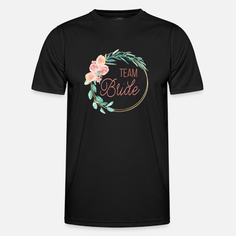 (spring_wreath_team_bride) - Men's Functional T-Shirt - black