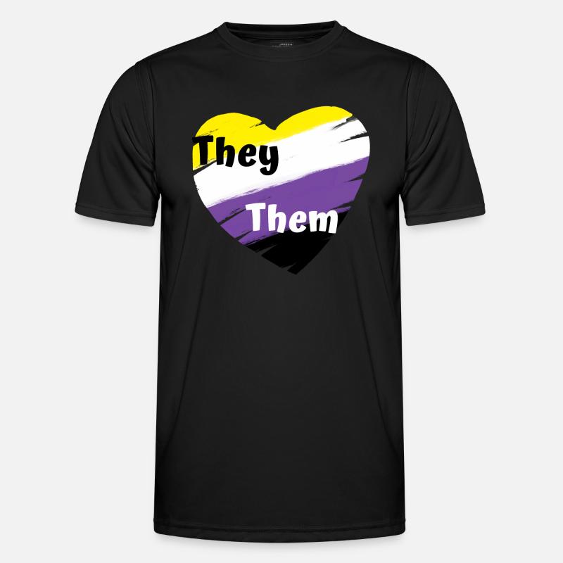 Non binary They Them - Men's Functional T-Shirt - black