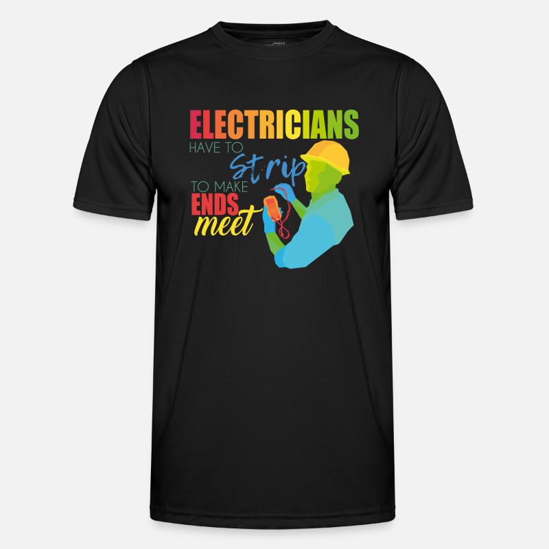 Elektriker - Männer Funktions-T-Shirt - Schwarz