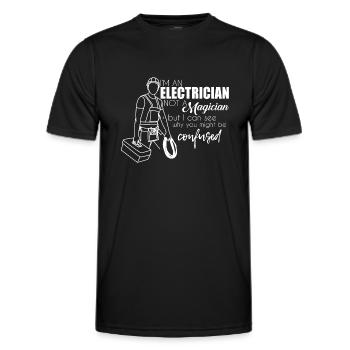 Electrician - Men's Functional T-Shirt - black - Front - AI Model Male 178 dark (178cm)