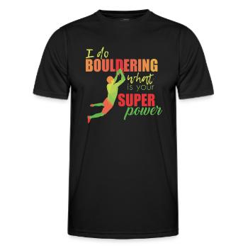 Bouldern - Männer Funktions-T-Shirt - Schwarz - Vorne - AI Model Male 178 dark (178cm)